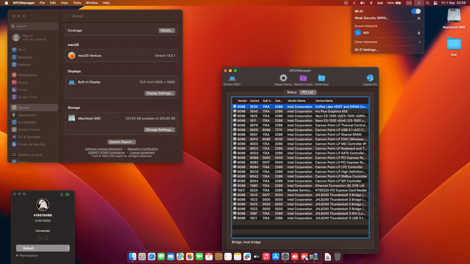 Lenovo Thinkpad X390 Touchscreen [WhiskeyLake   Intel UHD 620 + I2C]   OpenCore 1
